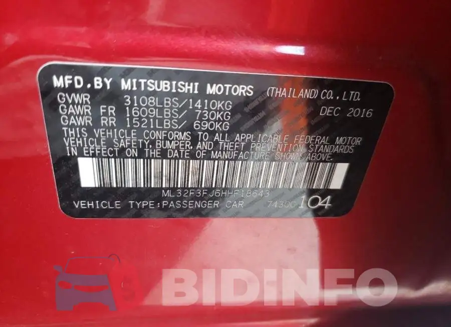 ML32F3FJ6HHF18643 Photo# 10