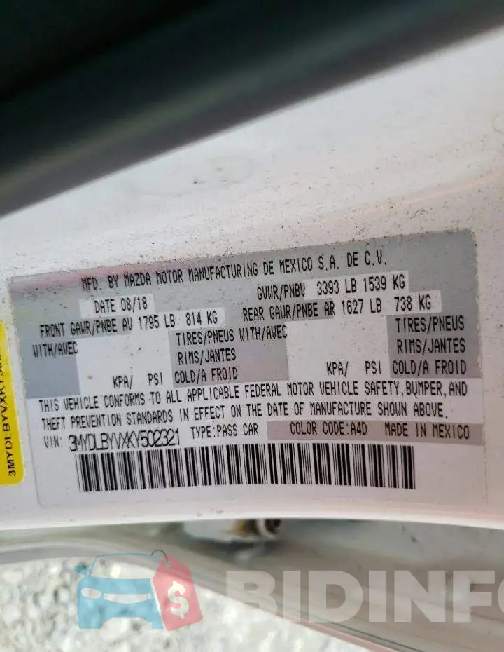 3MYDLBYVXKY502321 Photo# 10