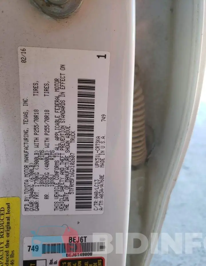 5TFRM5F16GX102607 Photo# 10