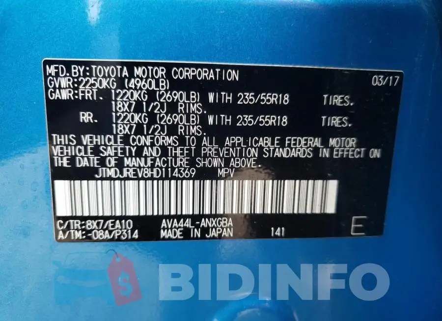 JTMDJREV8HD114369 Photo# 10