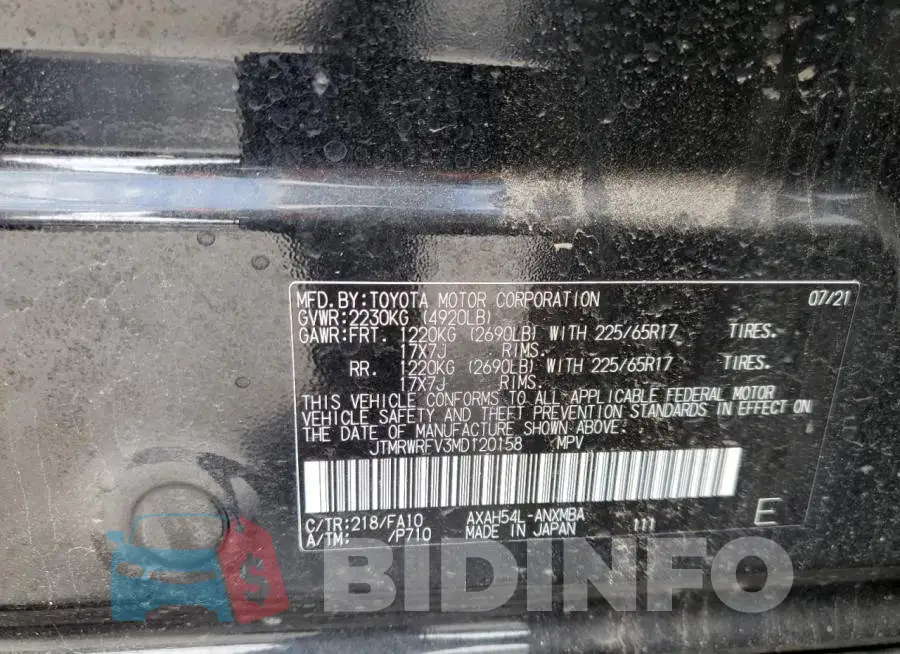 JTMRWRFV3MD120158 Photo# 10