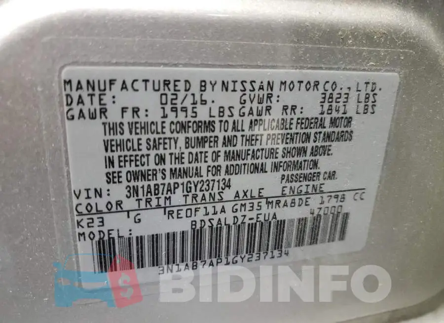 3N1AB7AP1GY237134 Photo# 10