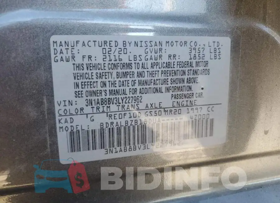 3N1AB8BV3LY227962 Photo# 10