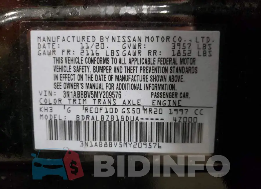 3N1AB8BV5MY209576 Photo# 10