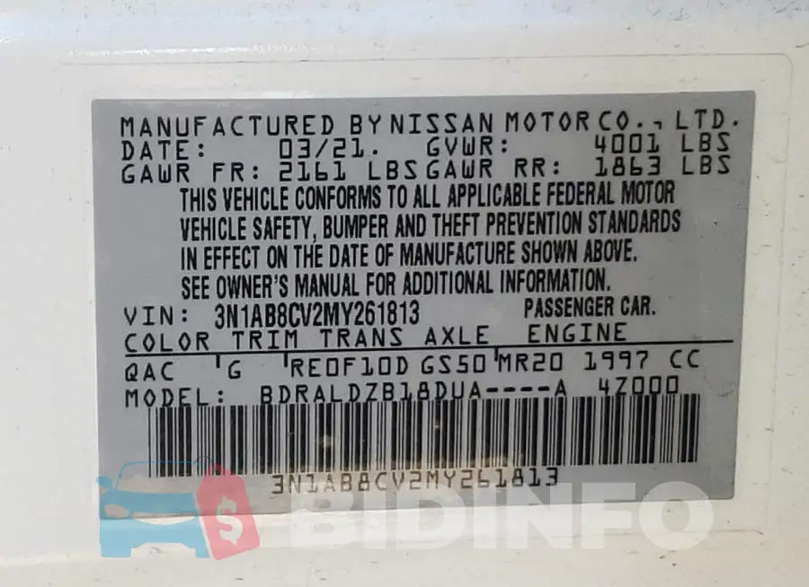 3N1AB8CV2MY261813 Photo# 10