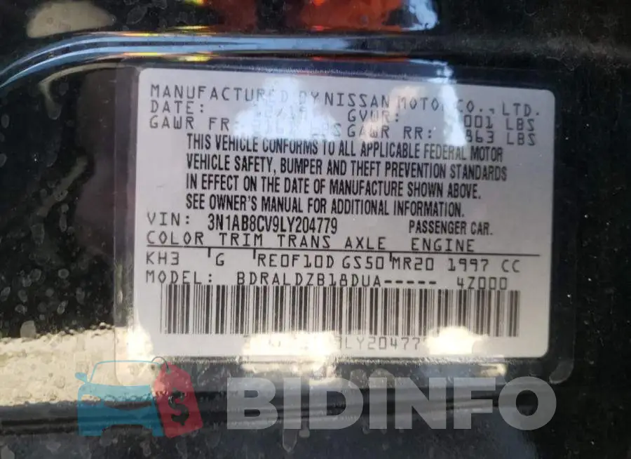 3N1AB8CV9LY204779 Photo# 10