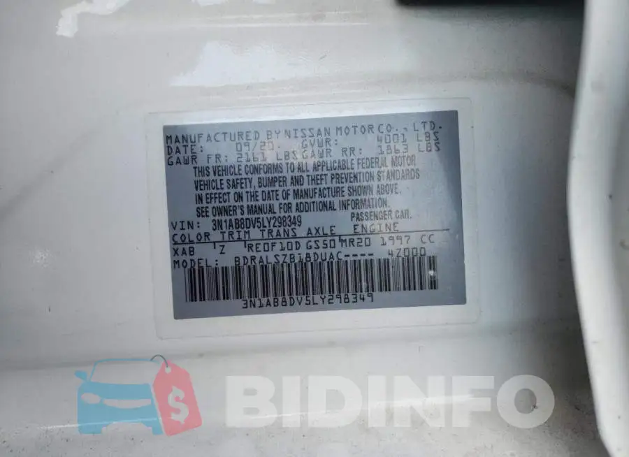 3N1AB8DV5LY298349 Photo# 10