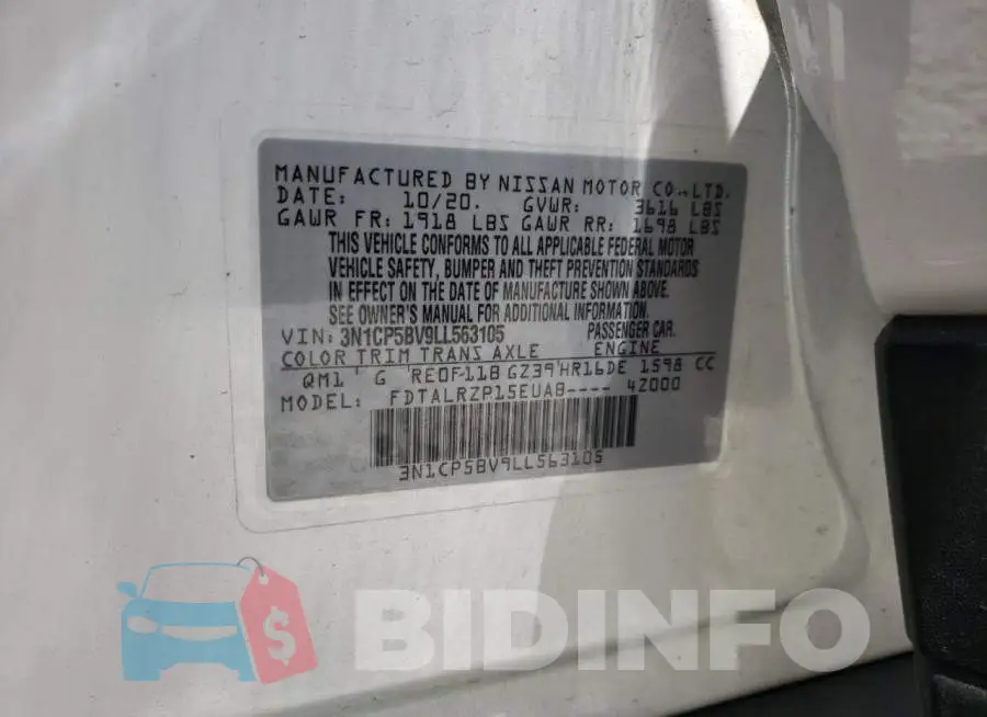 3N1CP5BV9LL563105 Photo# 10