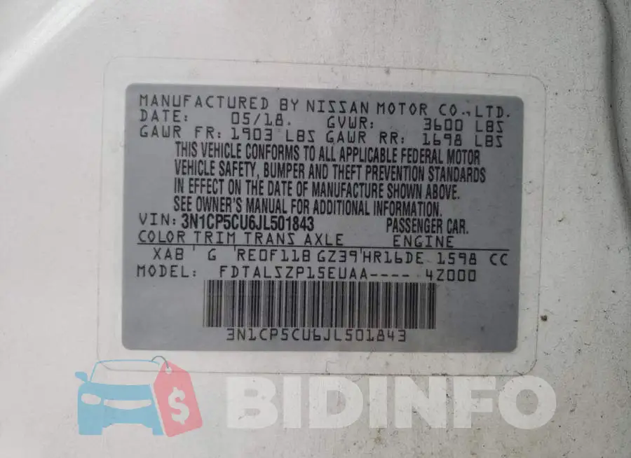 3N1CP5CU6JL501843 Photo# 10