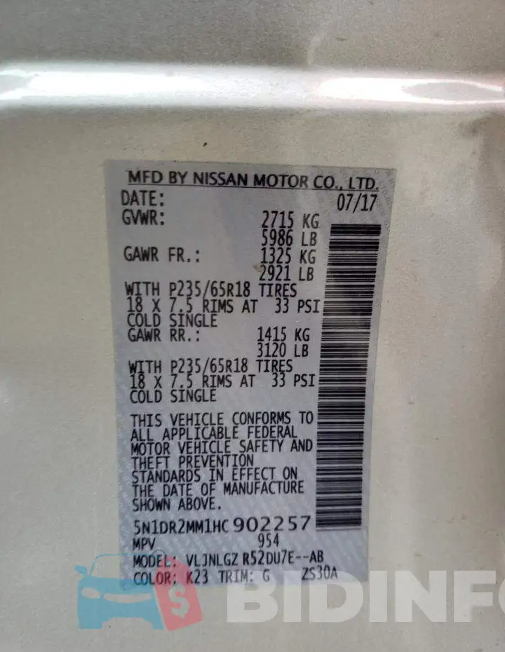 5N1DR2MM1HC902257 Photo# 10