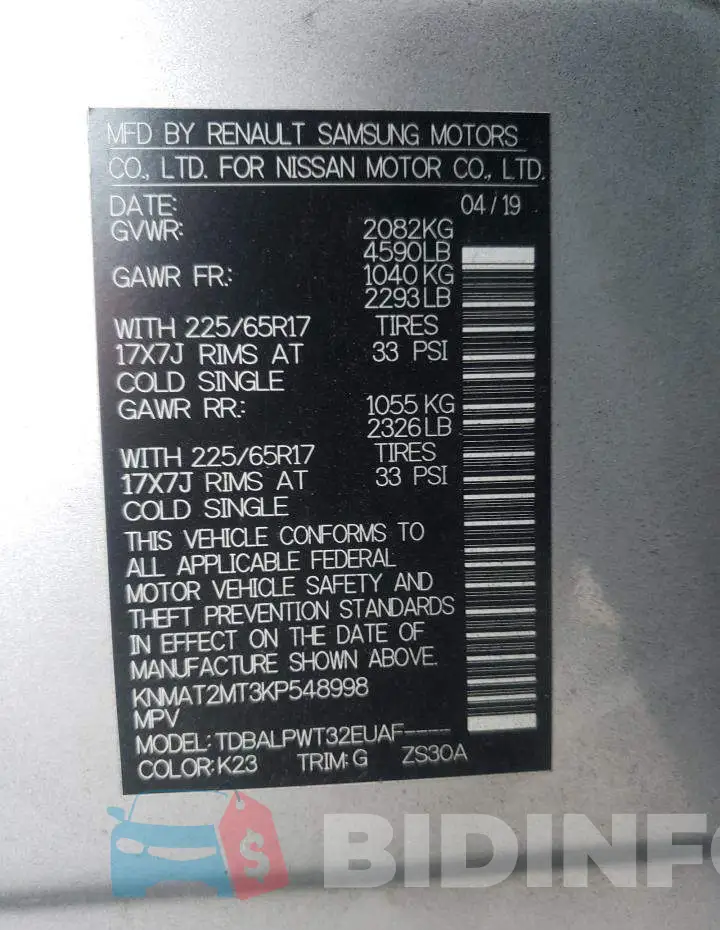 KNMAT2MT3KP548998 Photo# 10