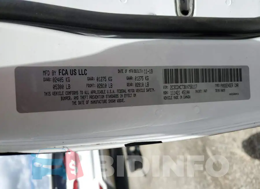 2C3CDXCT3KH756117 Photo# 10