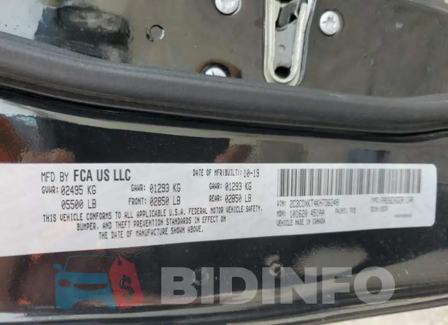 2C3CDXKT4KH736248 Photo# 10