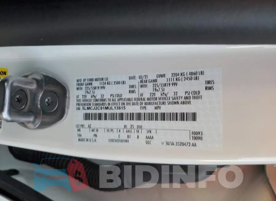5LMCJ2C91MUL13615 Photo# 10