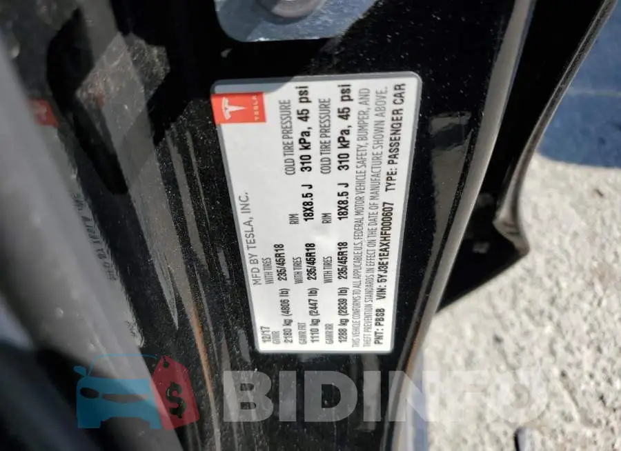 5YJ3E1EAXHF000607 Photo# 10