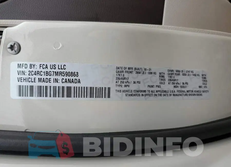 2C4RC1BG7MR590868 Photo# 13