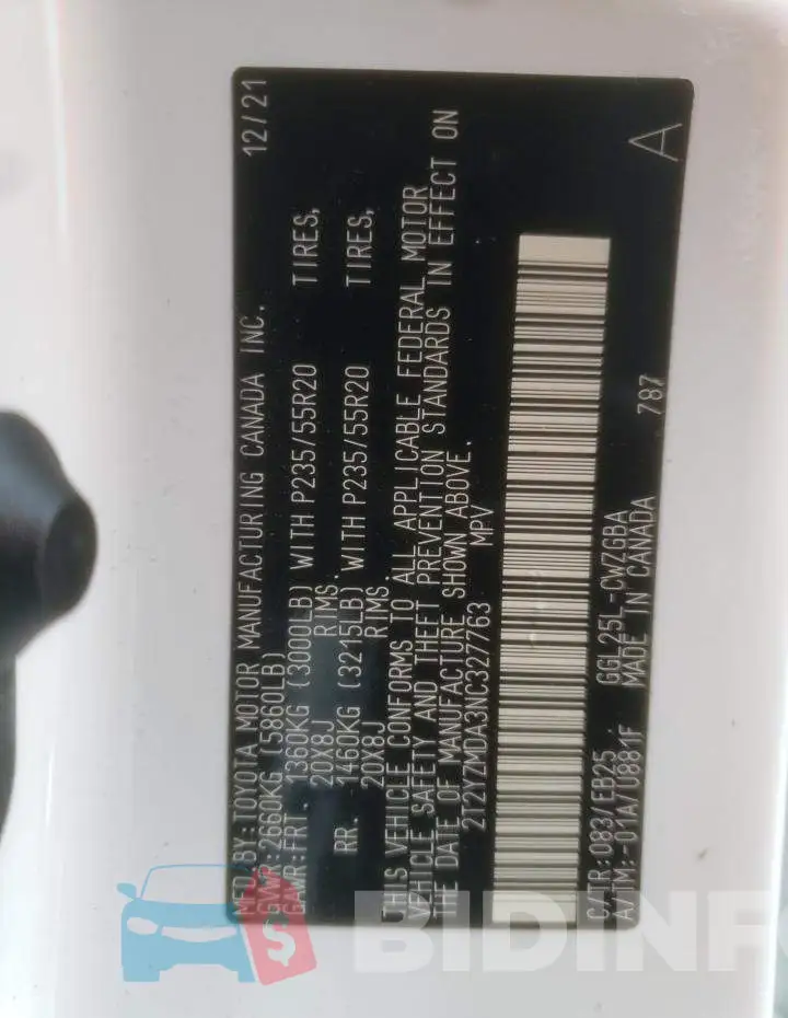 2T2YZMDA3NC327763 Photo# 10