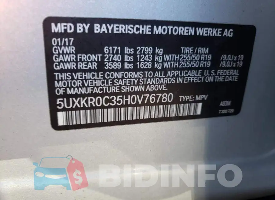 5UXKR0C35H0V76780 Photo# 10
