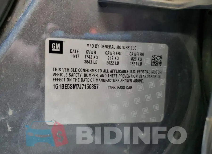 1G1BE5SM7J7150857 Photo# 10