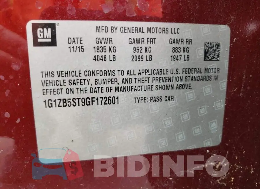 1G1ZB5ST9GF172601 Photo# 10