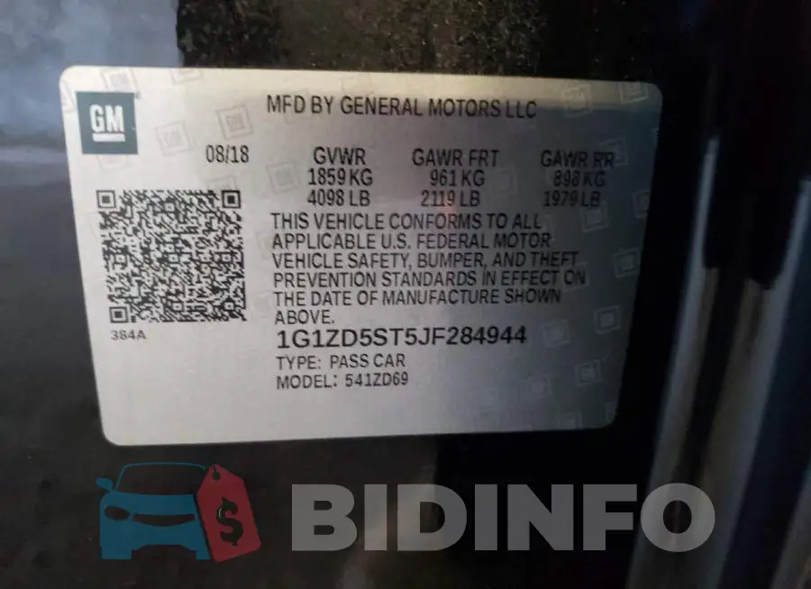 1G1ZD5ST5JF284944 Photo# 10