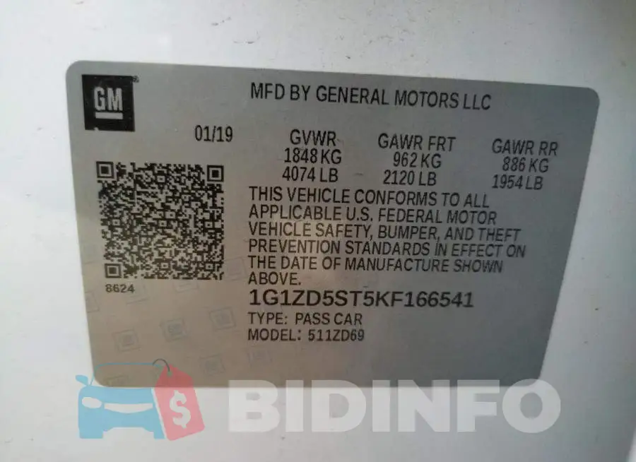 1G1ZD5ST5KF166541 Photo# 10