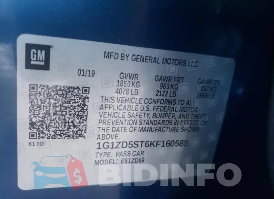 1G1ZD5ST6KF160585 Photo# 10