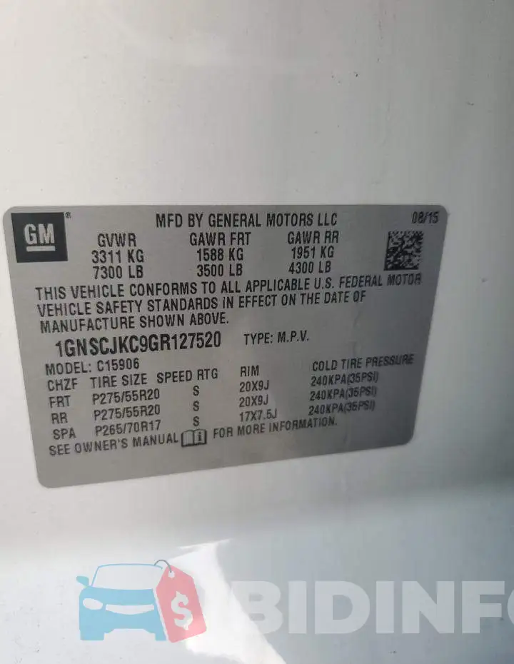 1GNSCJKC9GR127520 Photo# 10