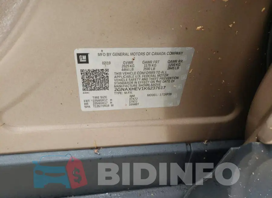 2GNAXHEV1K6237617 Photo# 10
