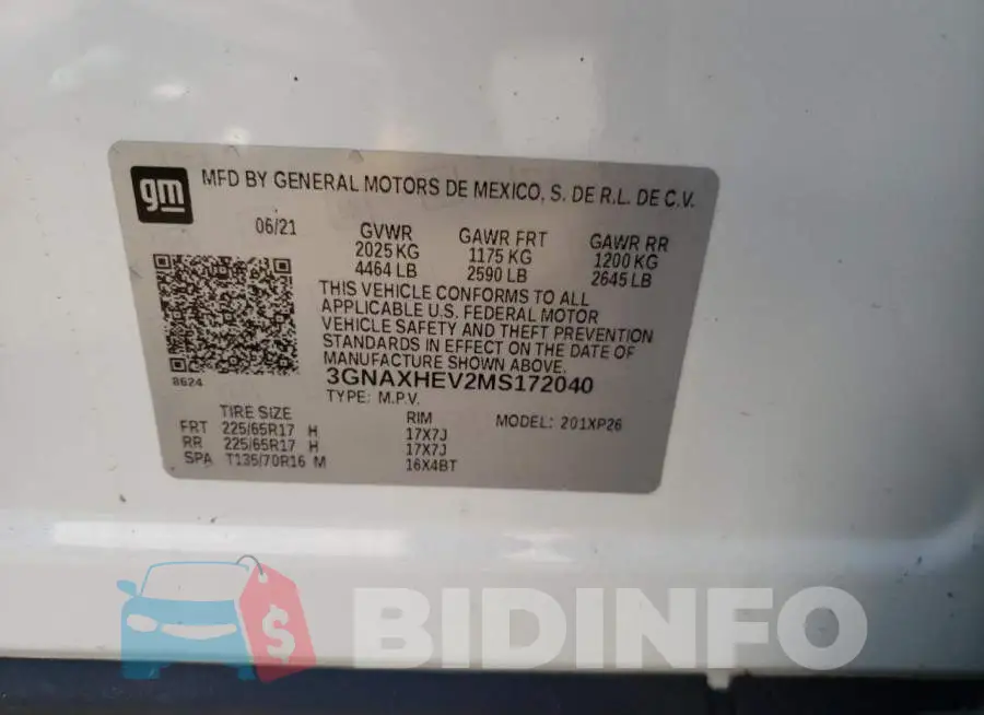 3GNAXHEV2MS172040 Photo# 10