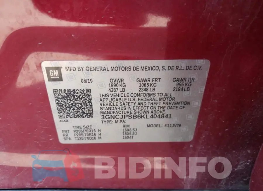 3GNCJPSB6KL404841 Photo# 10