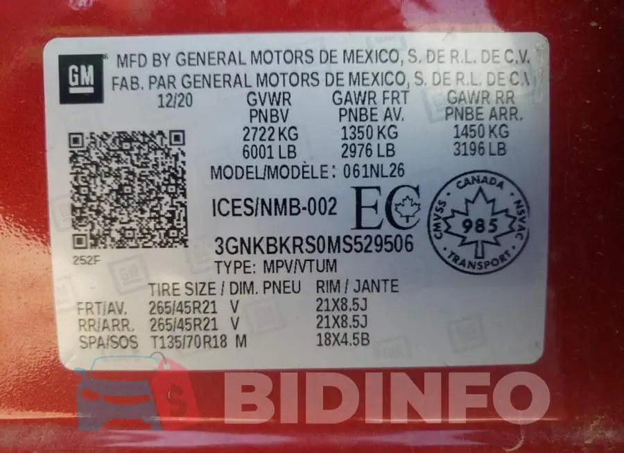 3GNKBKRS0MS529506 Photo# 10