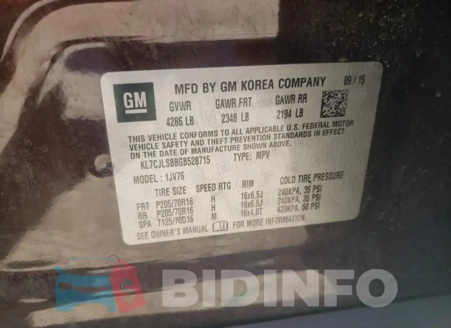 KL7CJLSB8GB528715 Photo# 10