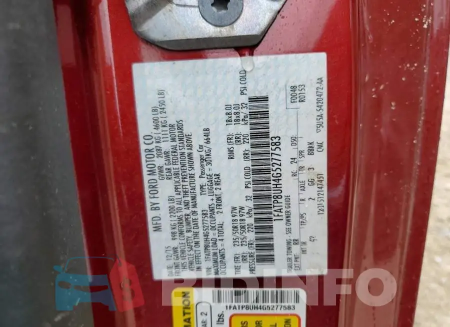1FATP8UH4G5277583 Photo# 10