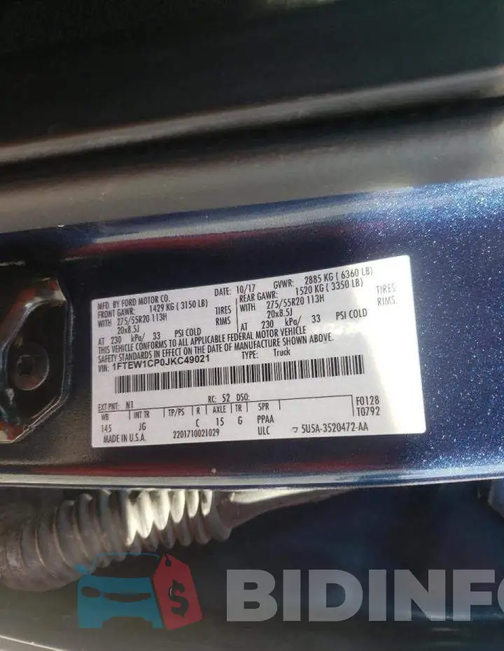 1FTEW1CP0JKC49021 Photo# 10