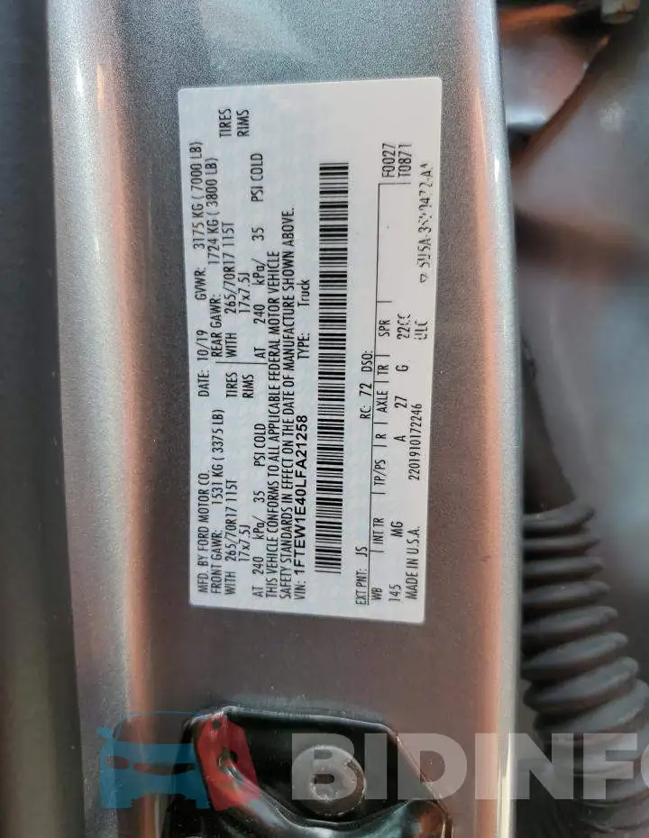 1FTEW1E40LFA21258 Photo# 10