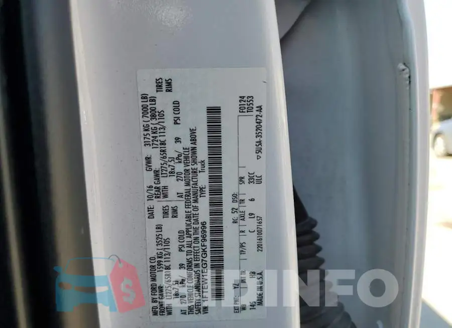 1FTEW1EG7GKF96996 Photo# 10