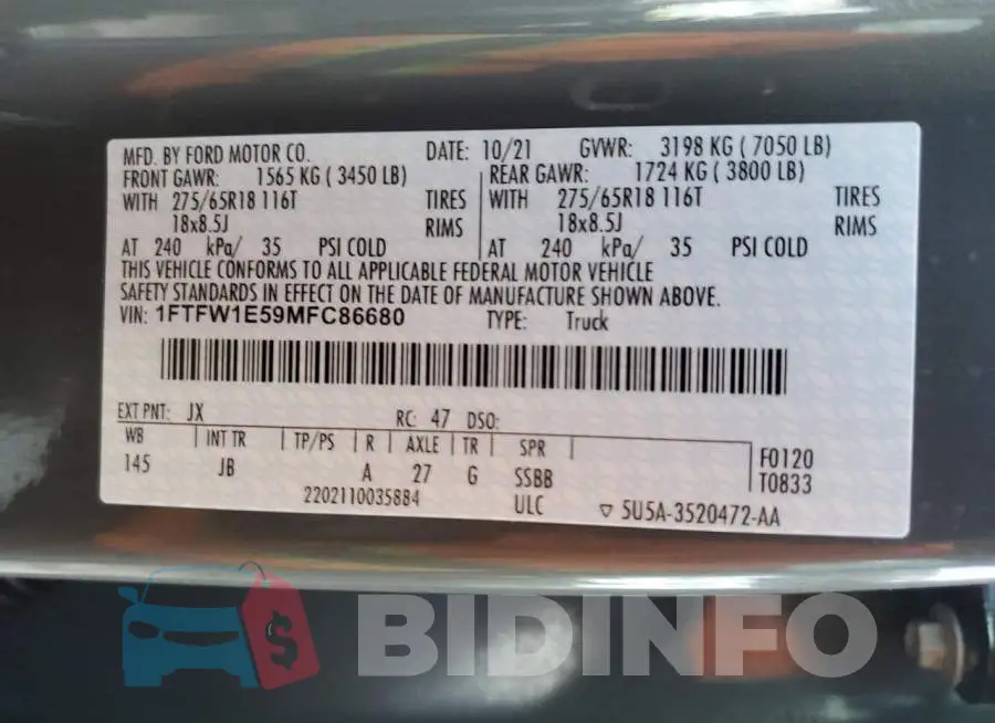 1FTFW1E59MFC86680 Photo# 12