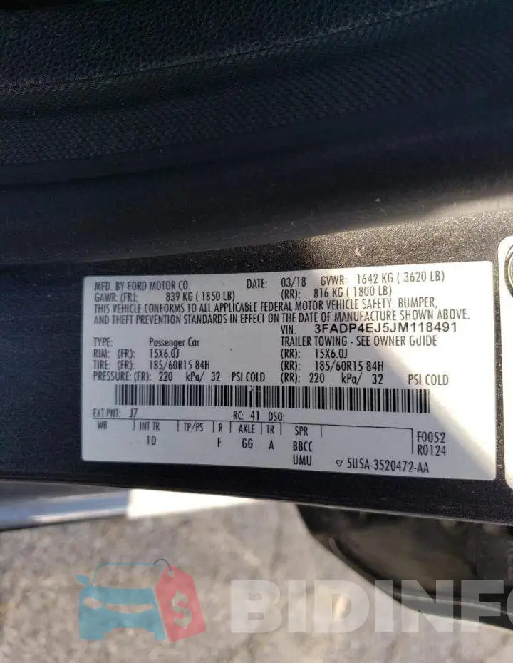 3FADP4EJ5JM118491 Photo# 10