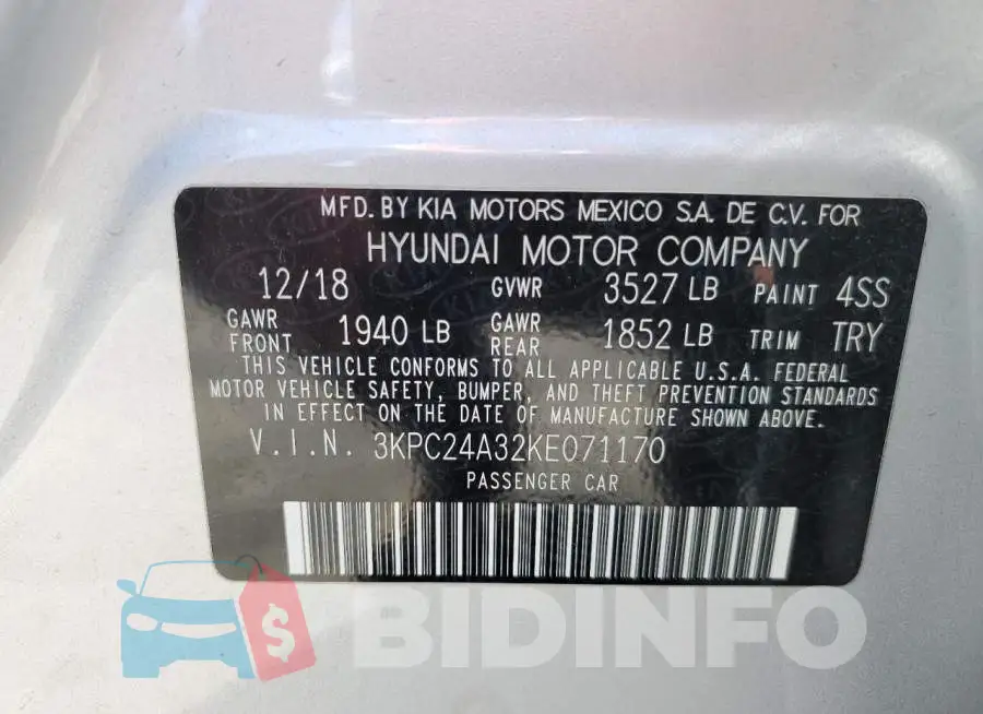 3KPC24A32KE071170 Photo# 10