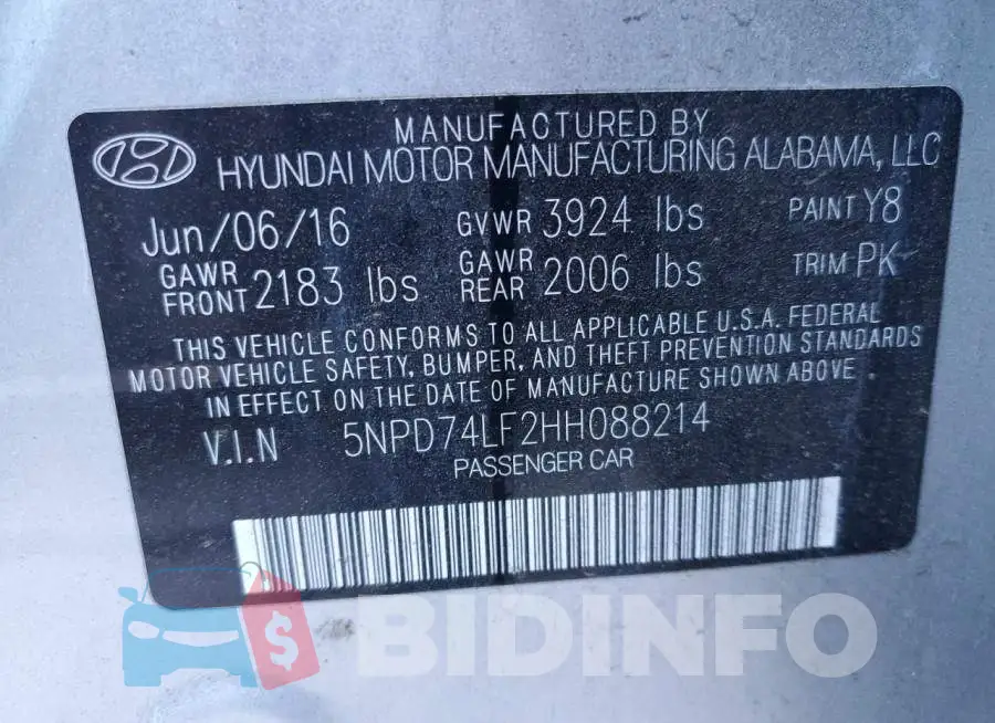 5NPD74LF2HH088214 Photo# 10
