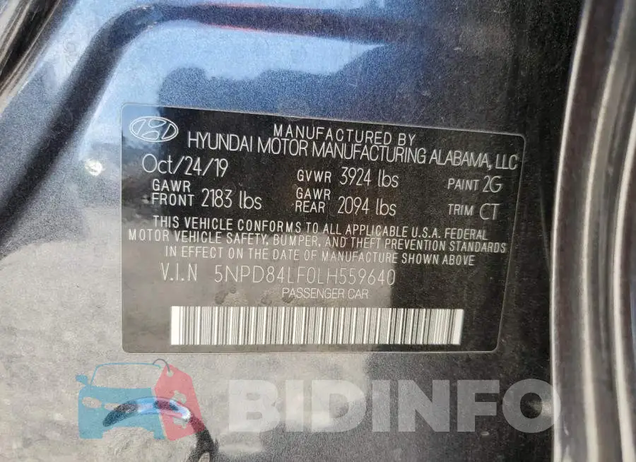 5NPD84LF0LH559640 Photo# 10