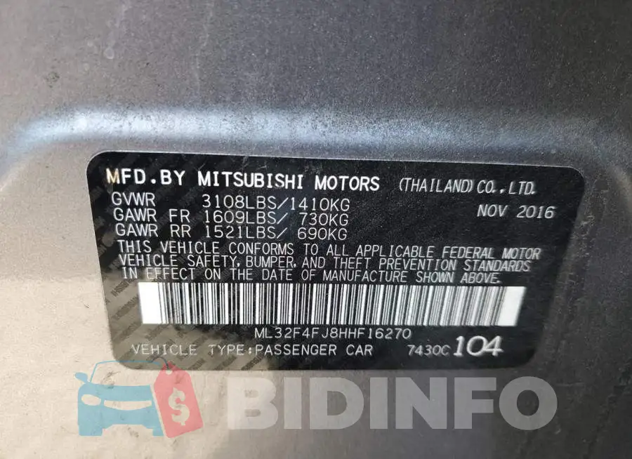 ML32F4FJ8HHF16270 Photo# 10