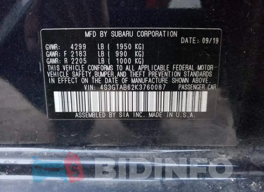 4S3GTAB62K3760087 Photo# 10