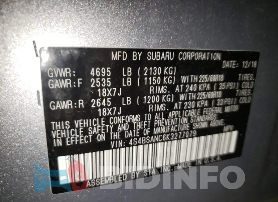 4S4BSANC6K3277079 Photo# 10