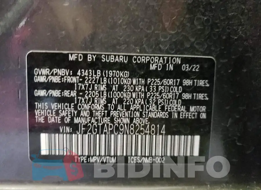 JF2GTAPC9N8254814 Photo# 10