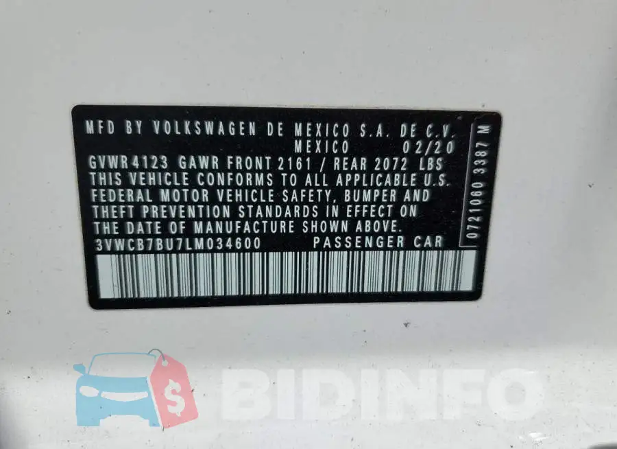 3VWCB7BU7LM034600 Photo# 10