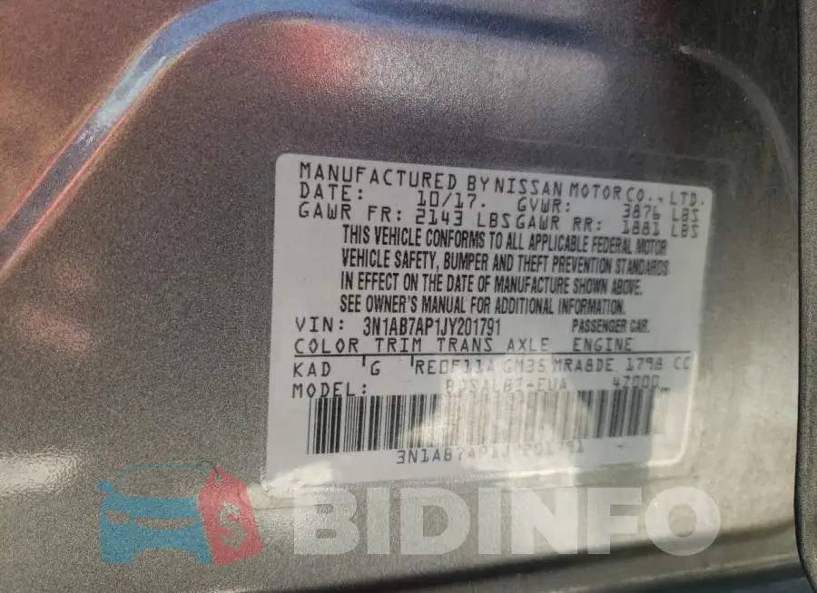 3N1AB7AP1JY201791 Photo# 10