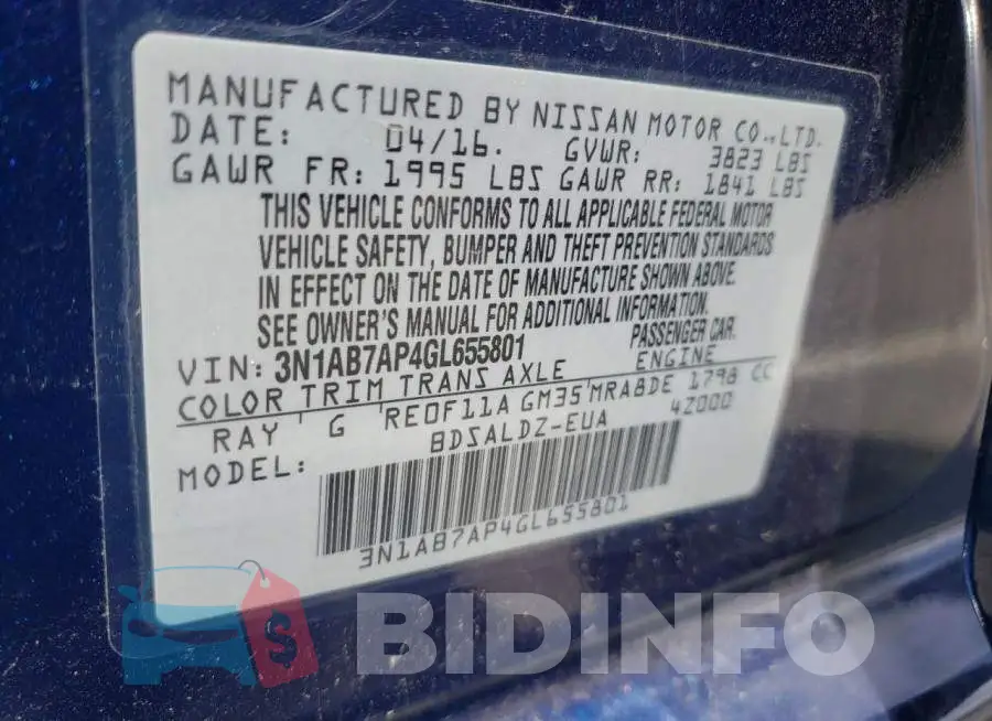 3N1AB7AP4GL655801 Photo# 10