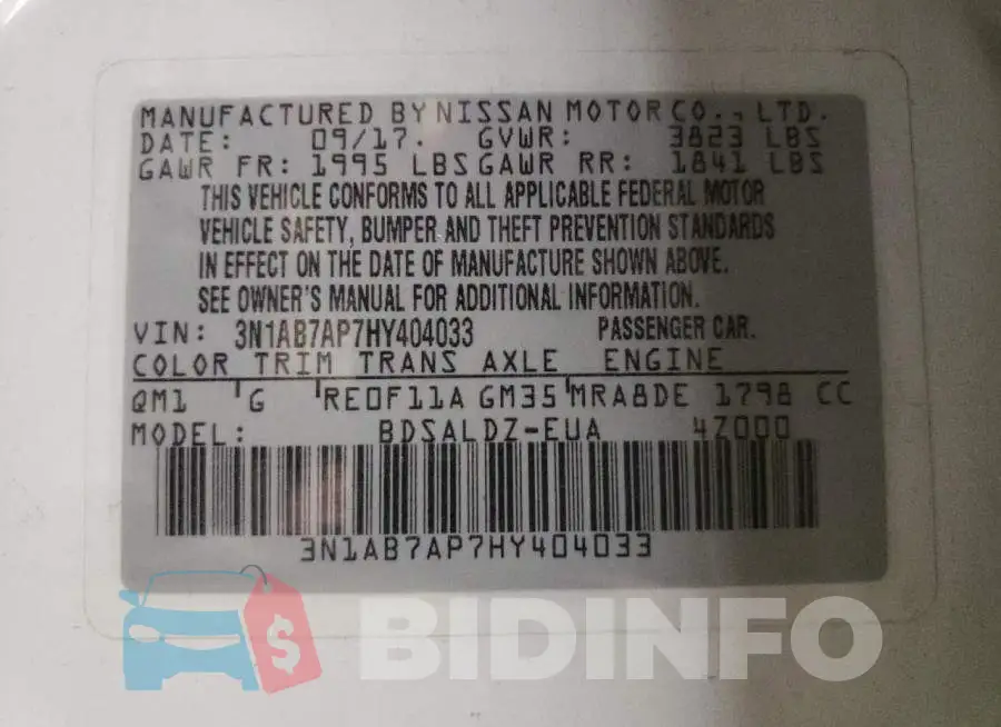 3N1AB7AP7HY404033 Photo# 10